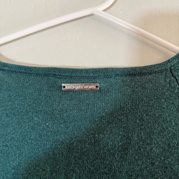 Michael Michael Kors Teal Ribbed Knit Tunic Long Sleeve Top - Picture 7 of 7